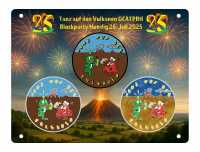 "Tanz auf den Vulkanen 2025" Coin-Display für 3 Coins (Version Feuerwerk) - Kopie